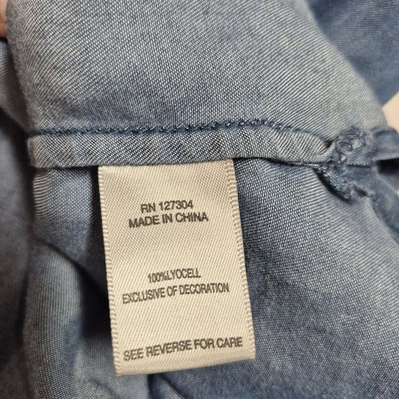 John Mark Women's Blouse Size L Midnight Blue Embroidered  Indian Summer (38) - Picture 11 of 12